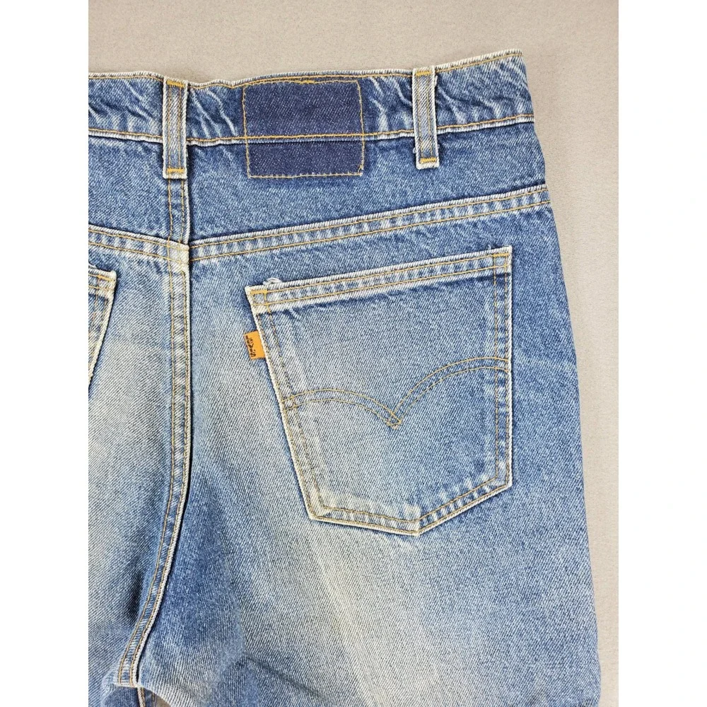 Levi's 517 Bootcut Jeans Men 36 Blue Vintage Orange Tab Made in USA Raw Hem 90s